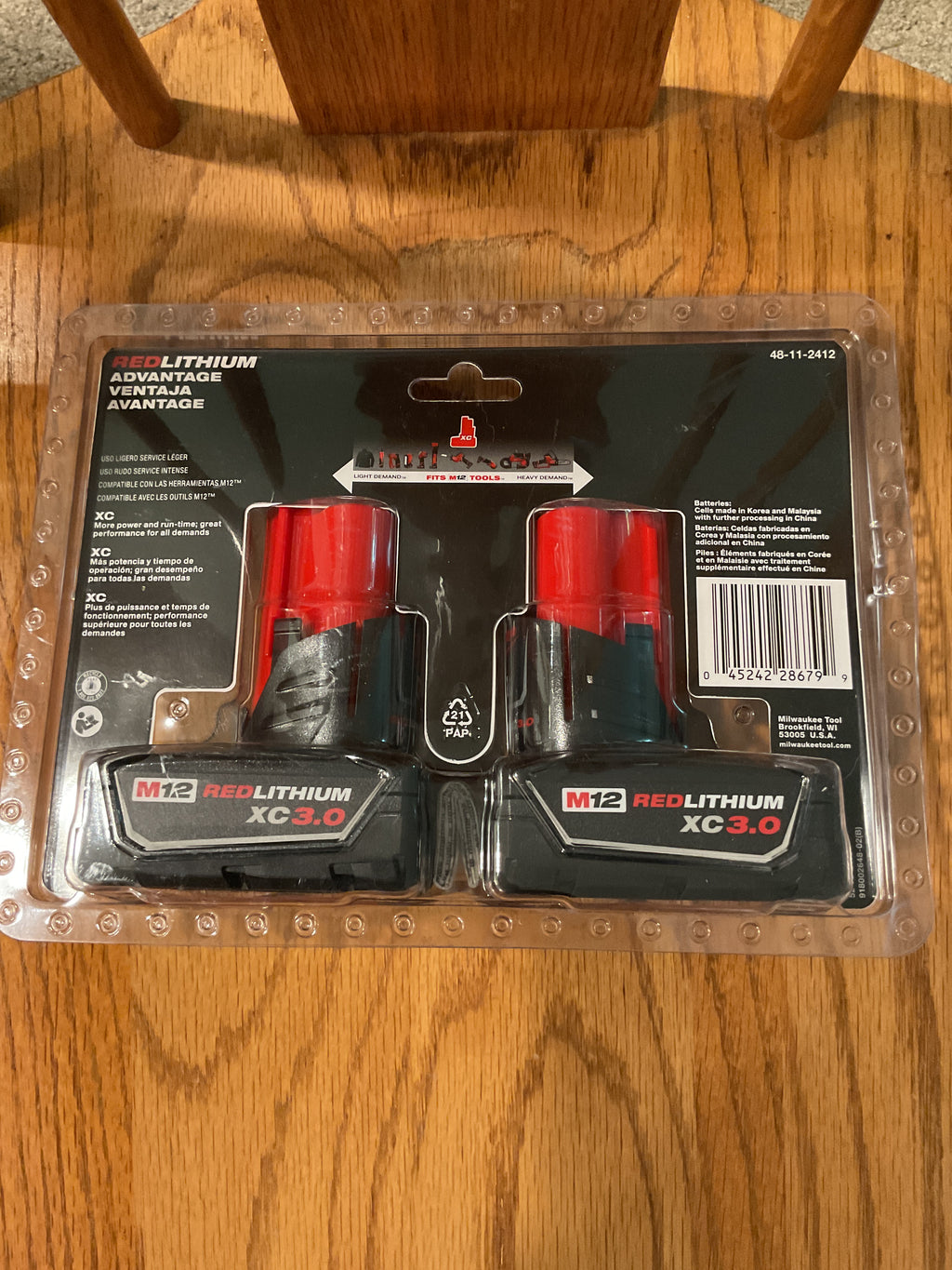 Milwaukee 48-11-2412 MSRP $129 M12 REDLITHIUM XC3.0 Battery Two-Pack