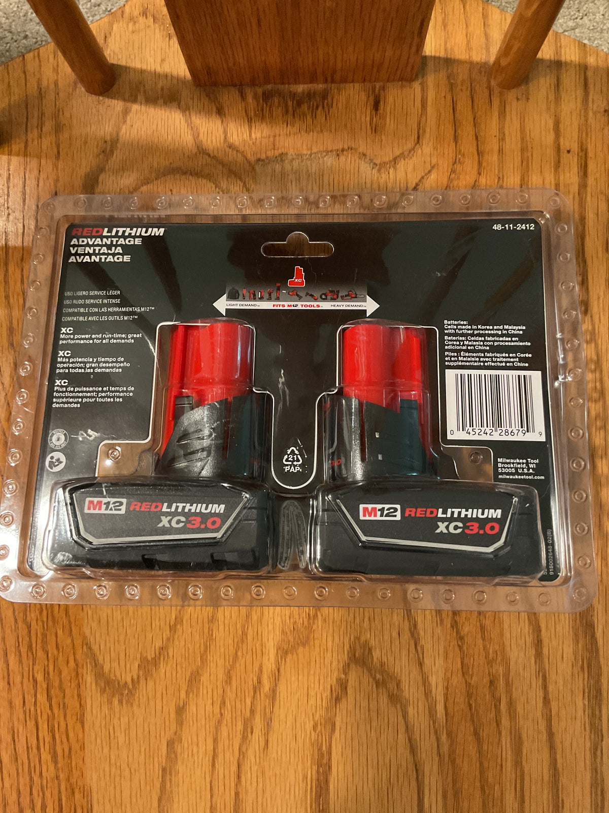 Milwaukee 48-11-2412 MSRP $129 M12 REDLITHIUM XC3.0 Battery Two-Pack