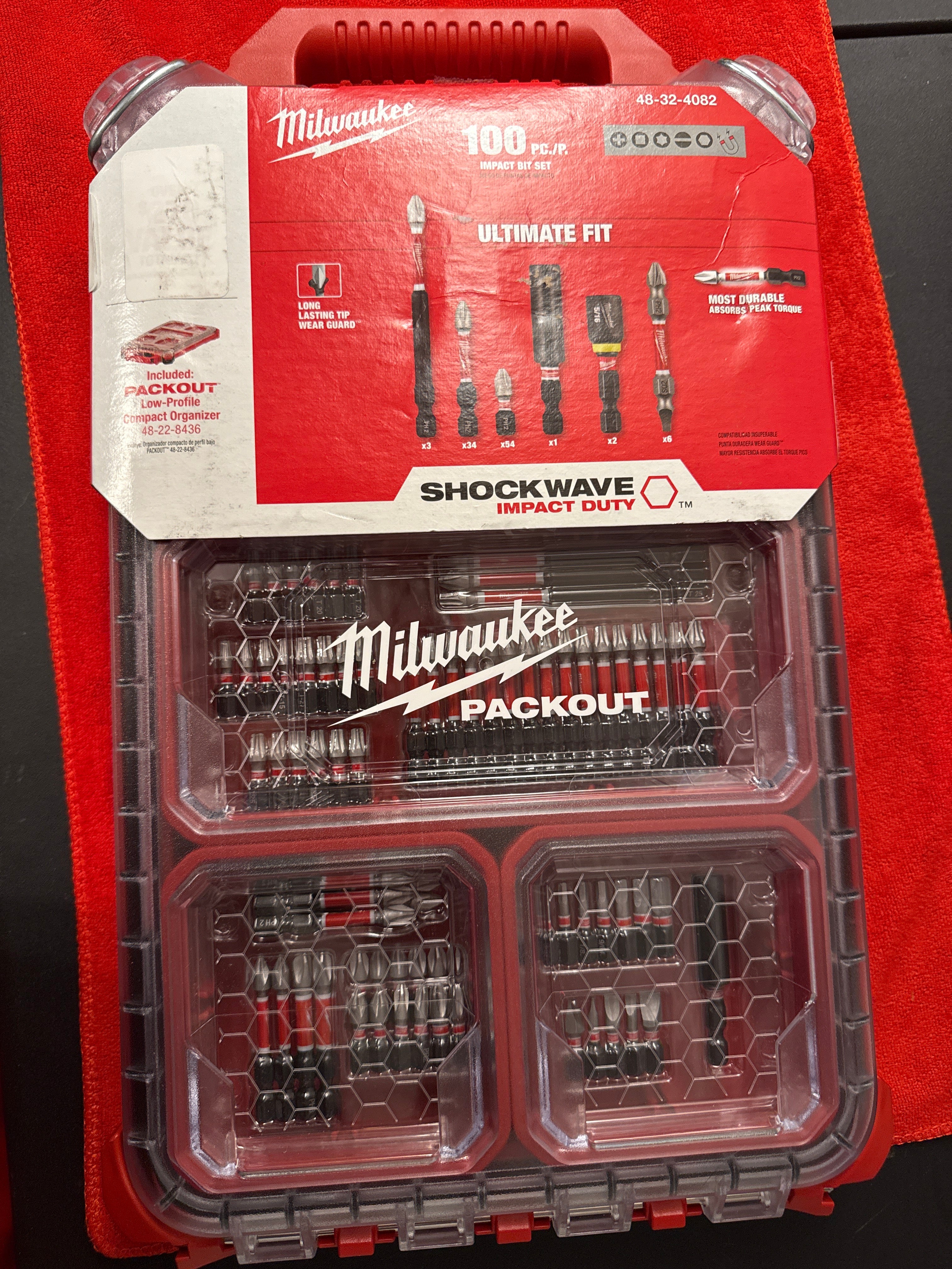 Milwaukee 48-32-4082 Puntas de destornillador SHOCKWAVE Impact Duty de 100 piezas PACKOUT Se