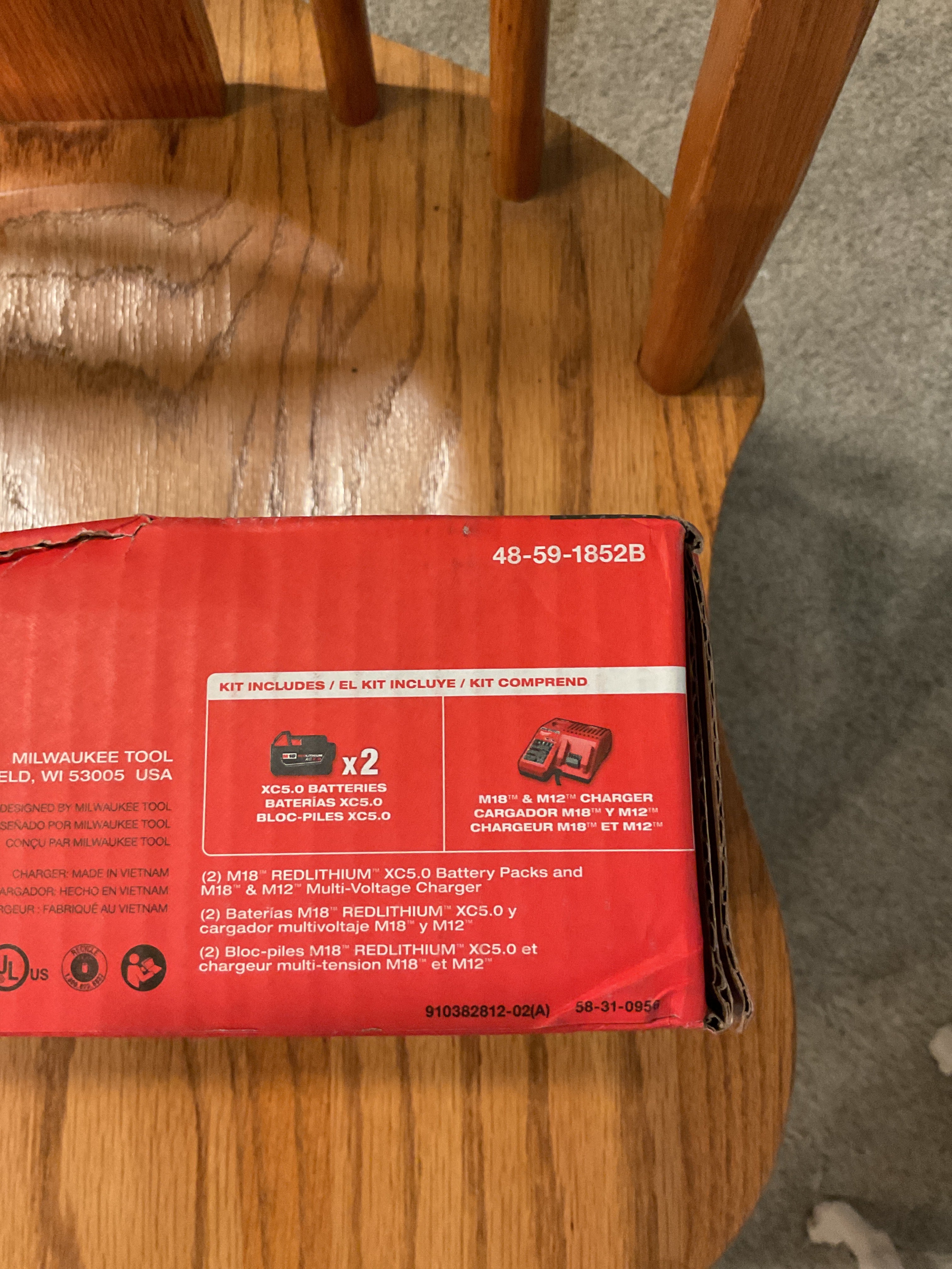 48-59-1852B — MILWAUKEE M18 Starter Kit - XC5.0 + CP2.0 Batteries + Charger