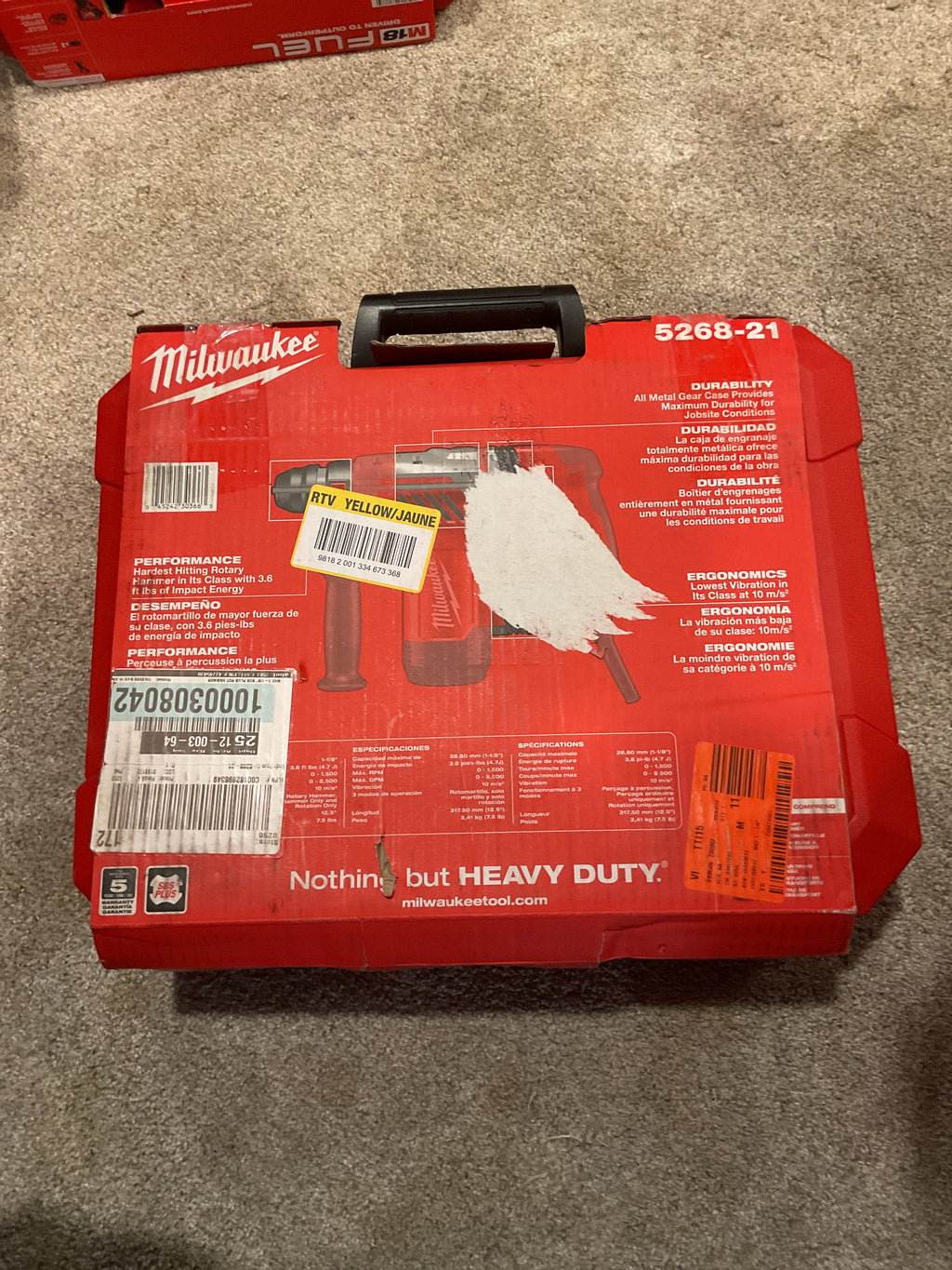 5268-21 — MILWAUKEE 1-1/8" Corded SDS-Plus Rotary Hammer Kit