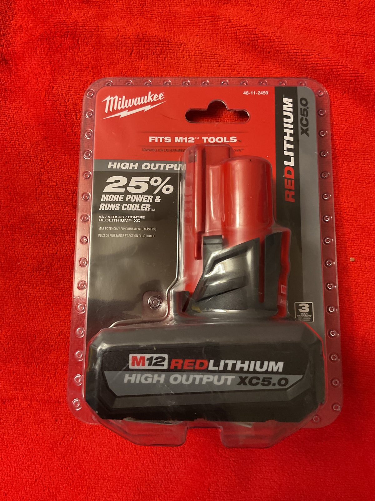 MILWAUKEE 48-11-2450 M12 REDLITHIUM HIGH OUTPUT XC5.0 Battery (MSRP $129) #4