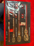 UNBRANDED JFK101 3 PC FLEXIBLE RATCHET SET WITH EXTENSIONS- 1/4-IN., 3/8-IN. & 1/2 IN.