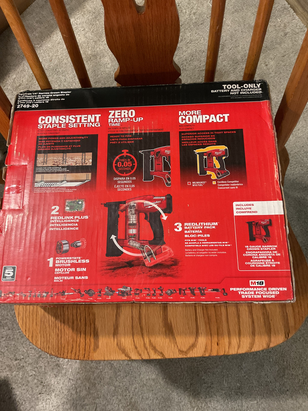 2749-20 — MILWAUKEE M18 FUEL 18-Gauge Narrow Crown Stapler - Tool Only