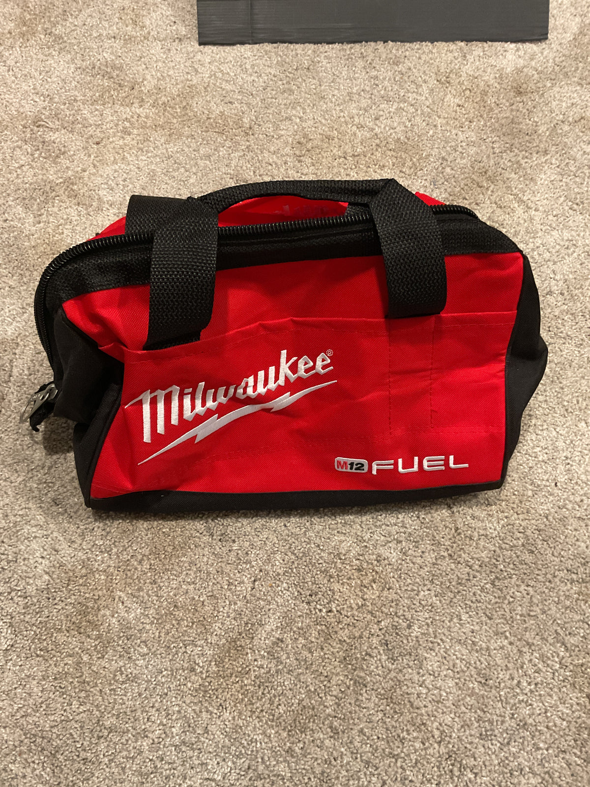 Milwaukee Red/Black Zipper Tool Bag — Small (approx. 15" x 8" x 7") — New