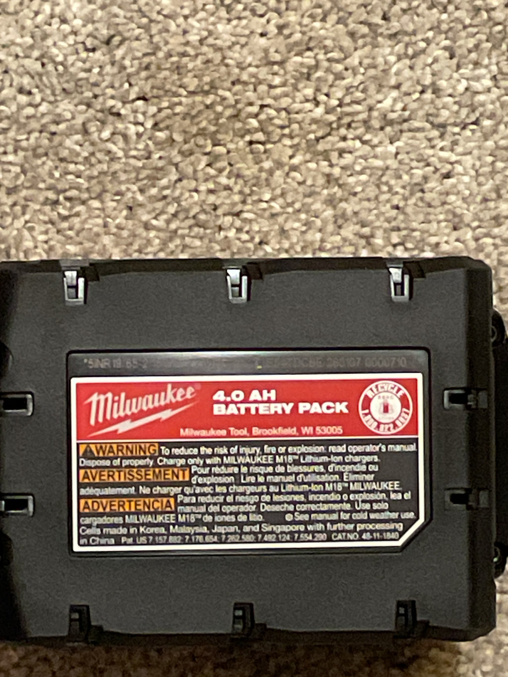 Milwaukee 48-11-1840 MSRP $198 M18 REDLITHIUM XC 4.0Ah Battery — New Open Stock