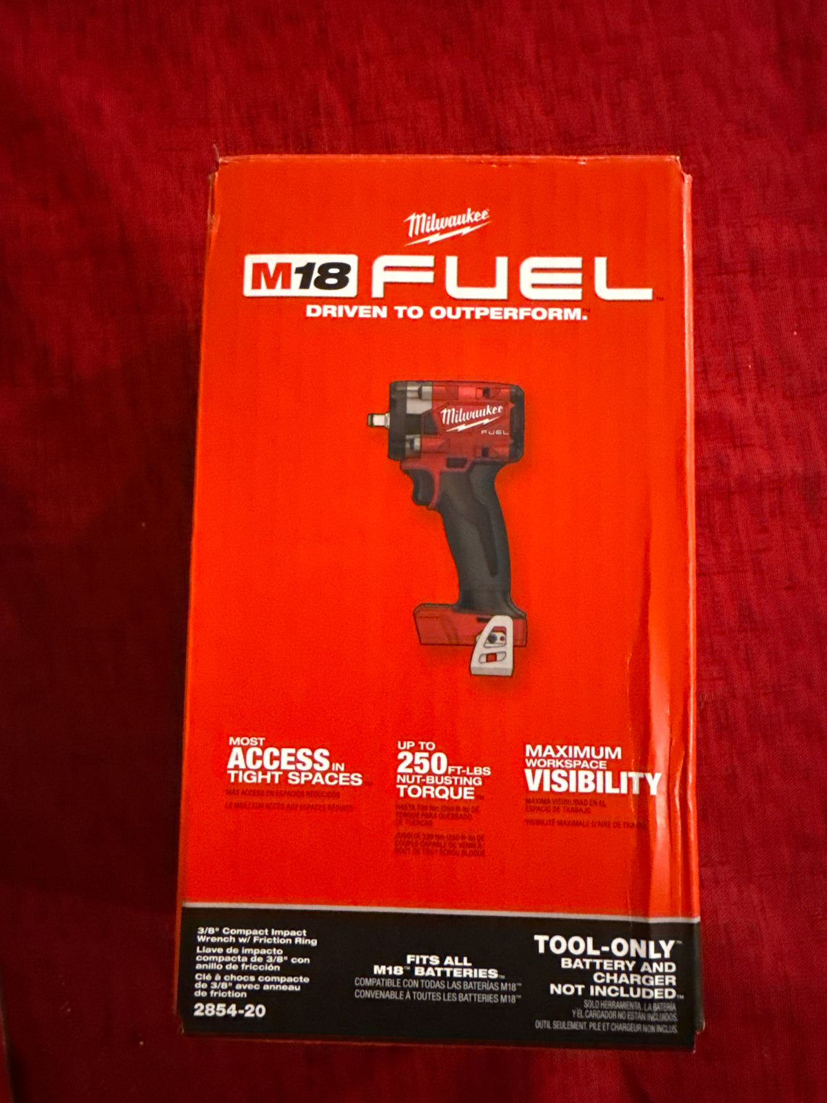 Milwaukee 2854-20 M18 FUEL 3/8" Compact Impact Wrench w/ Friction Ring — Tool Only NEW