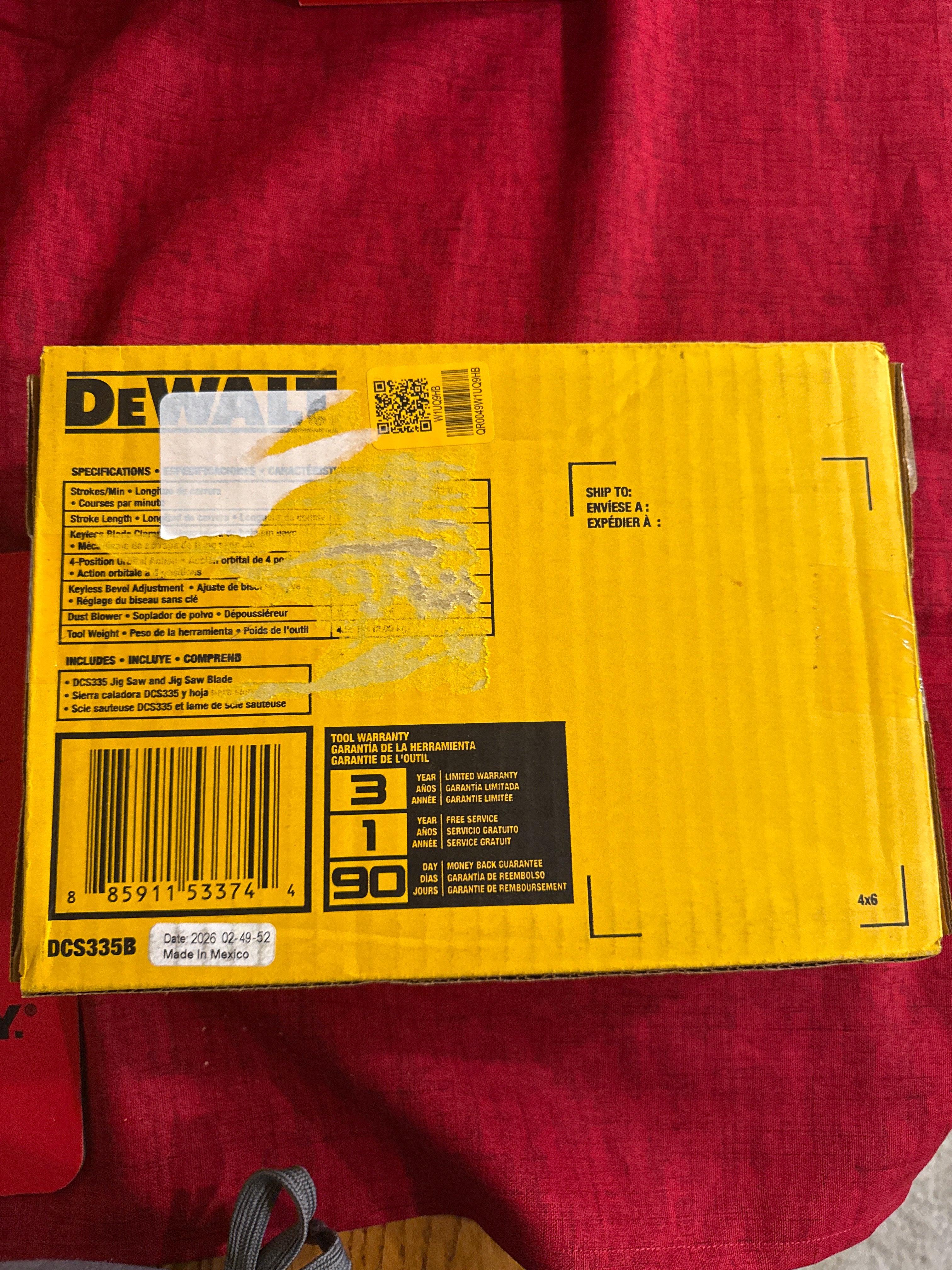 DEWALT DCS335B 20V MAX XR Brushless Barrel-Grip Jig Saw NEW