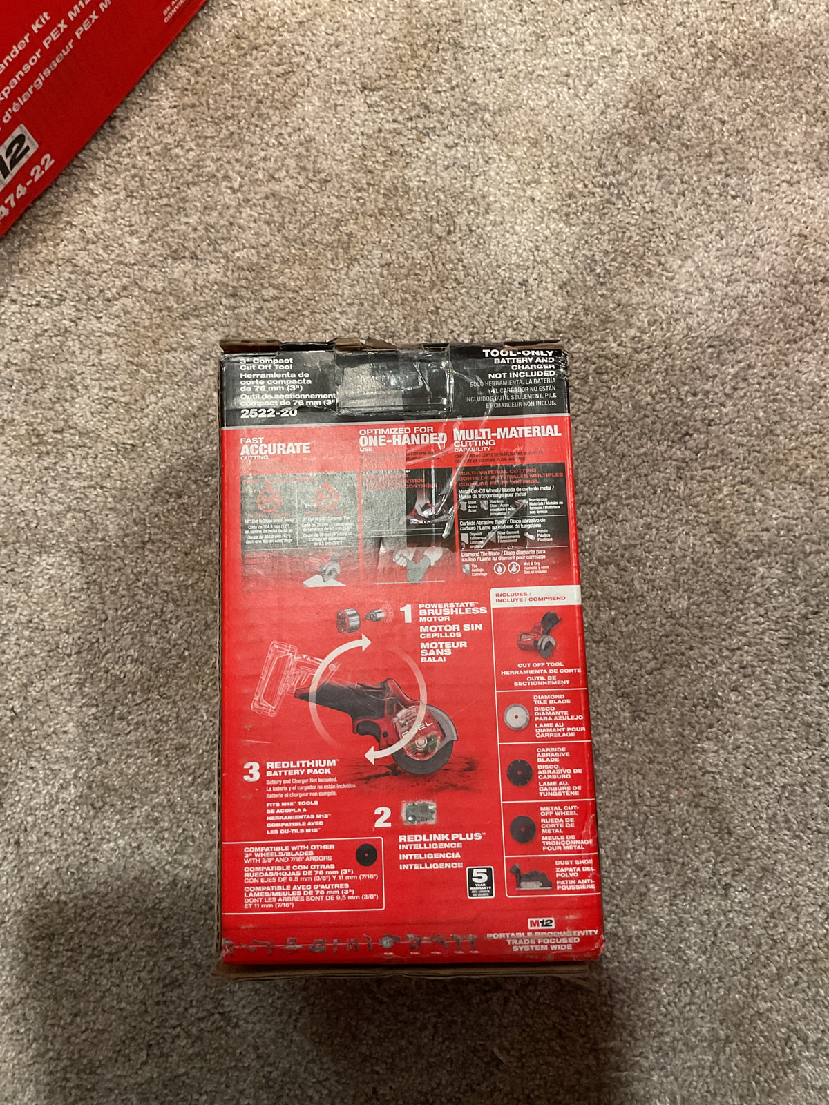 MILWAUKEE 2522-20 MSRP $149 M12 FUEL 3" Compact Cut-Off Tool - Tool Only