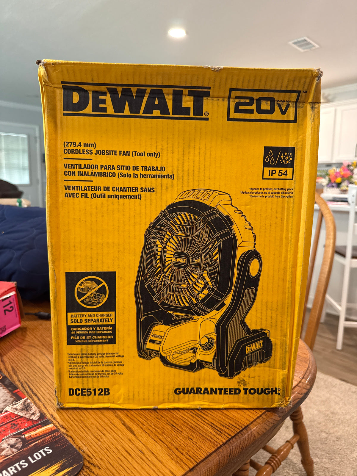 DEWALT DCE512B — 20V MAX Cordless Jobsite Fan — New Factory Box