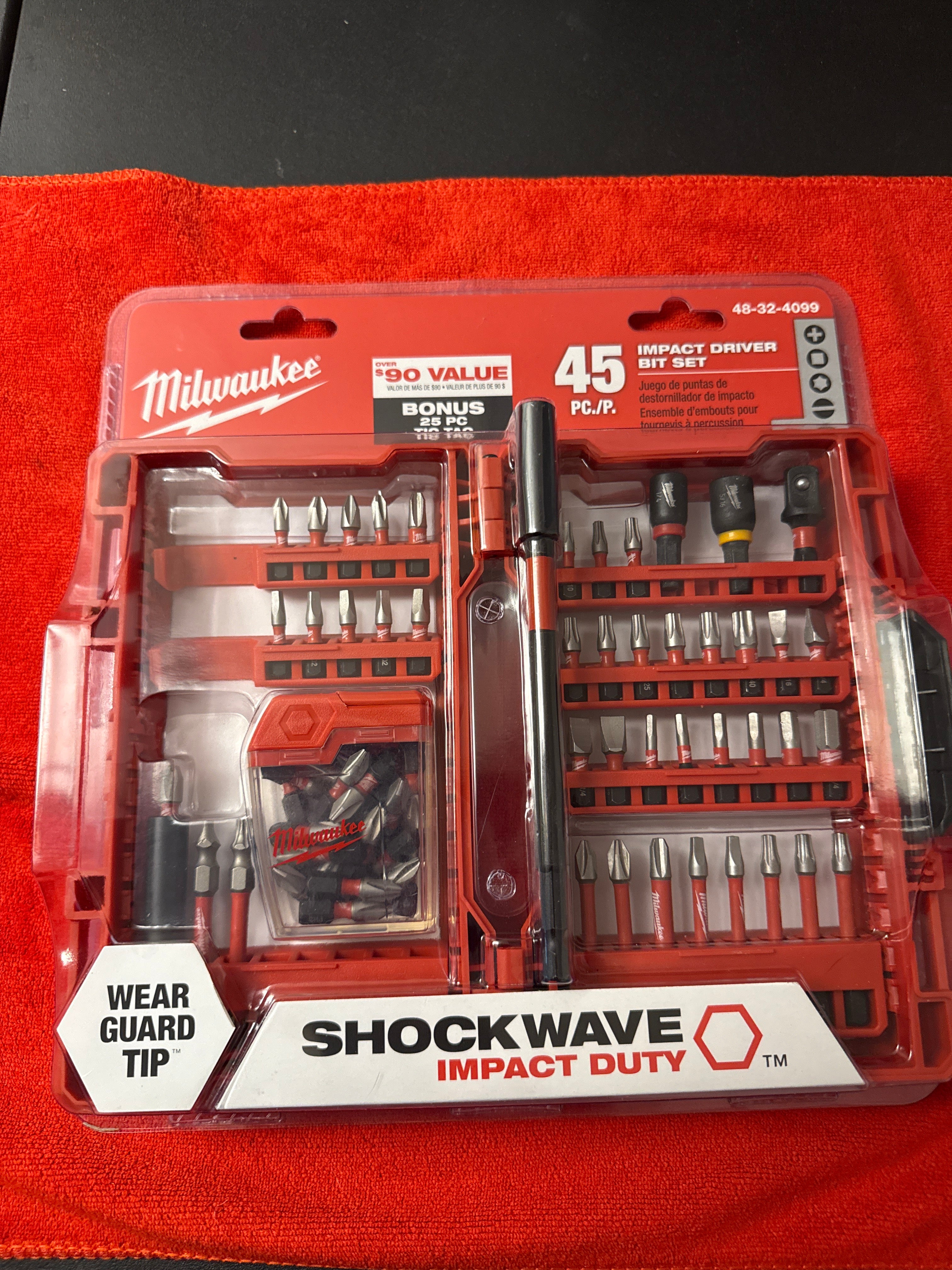 Milwaukee 48-32-4099 Juego de 45 puntas de destornillador de impacto SHOCKWAVE