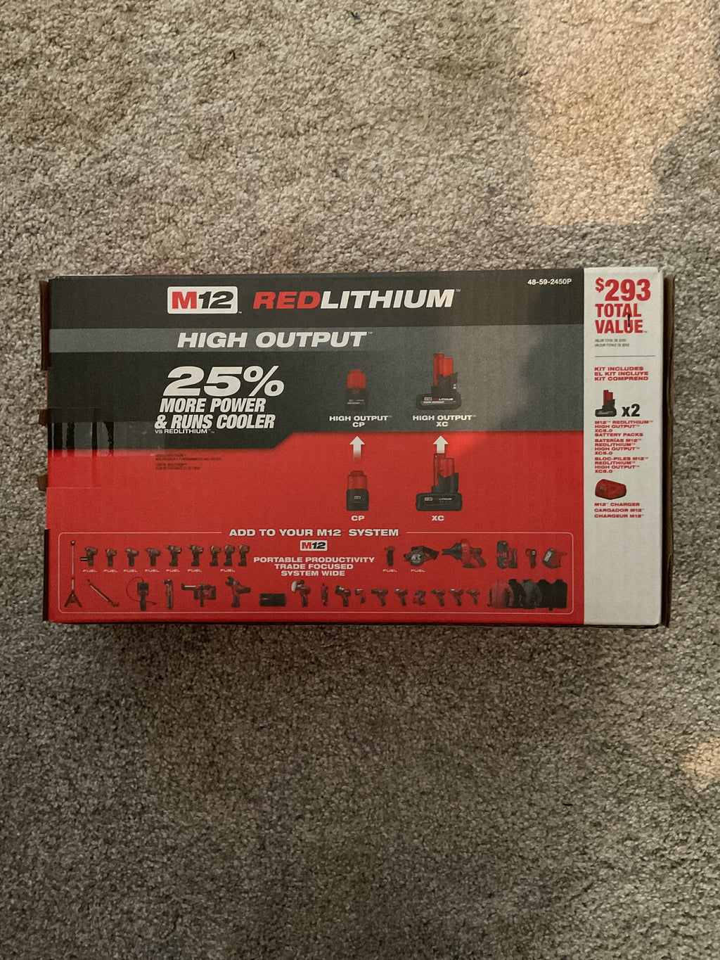 MILWAUKEE 48-59-2450P  MSRP $149 M12 High Output XC5.0 2-Battery Starter Kit + Charger