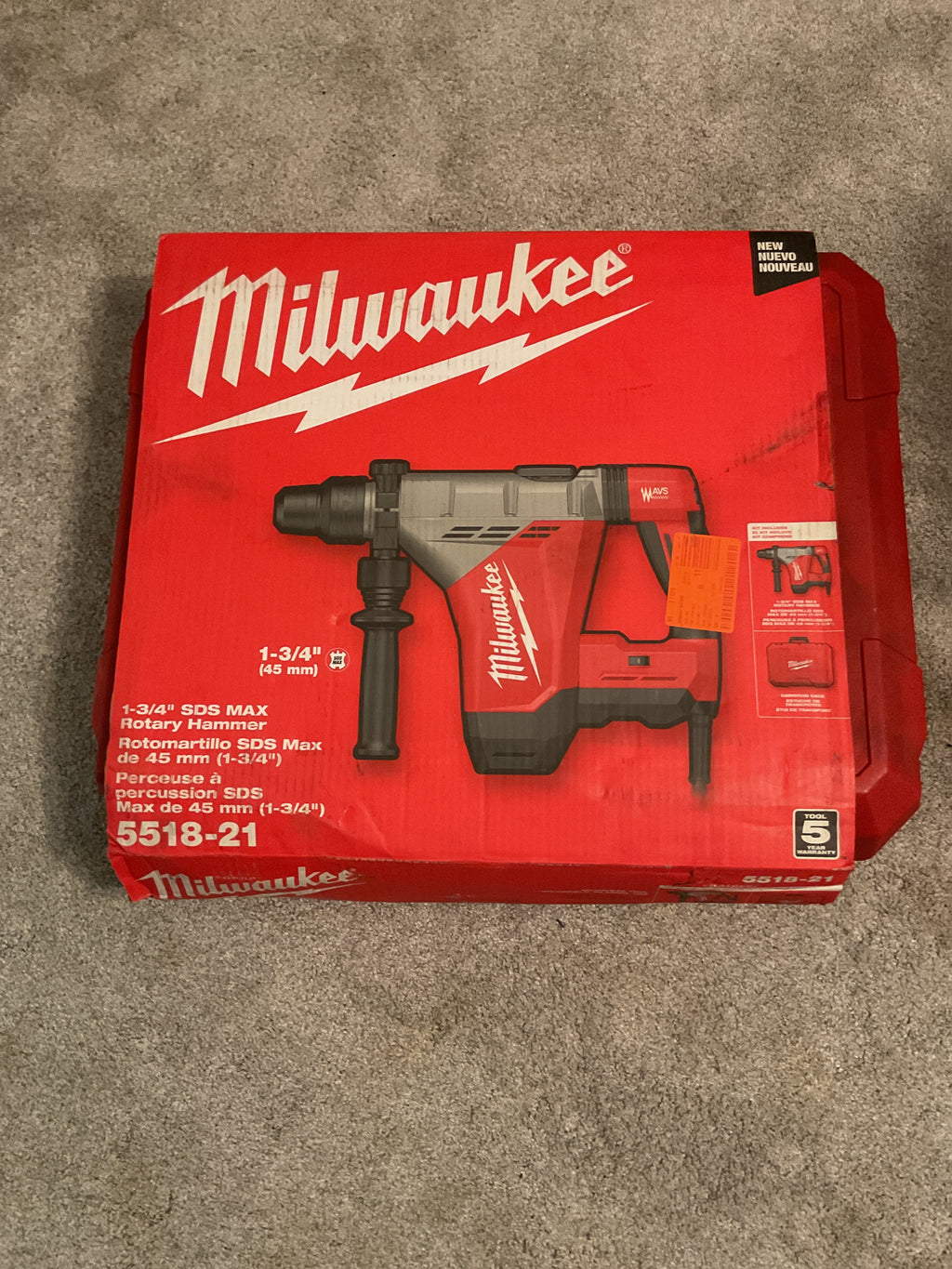 Milwaukee 5518-21 — 1-3/4" SDS MAX Rotary Hammer — Used