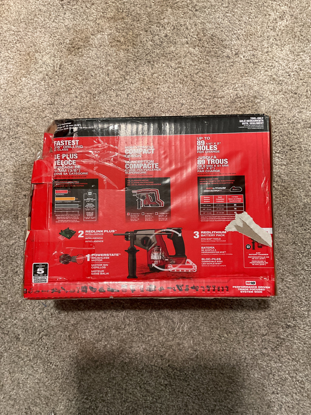 2908-20 — MILWAUKEE M18 FUEL 5/8" SDS-Plus Rotary Hammer - Tool Only