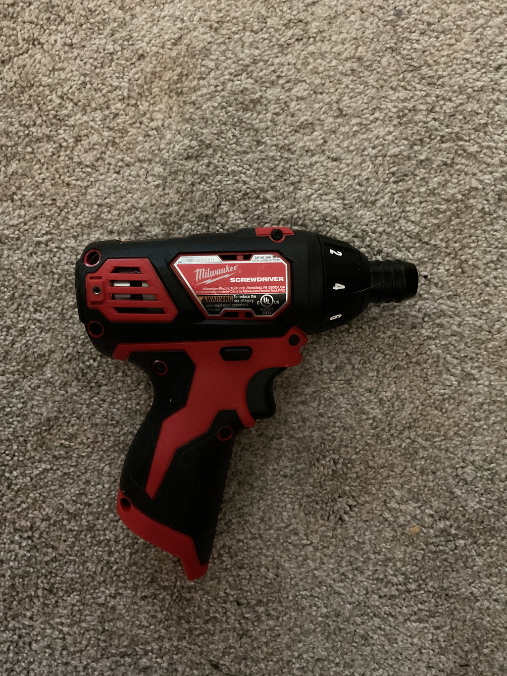 MILWAUKEE 2401-20 MSRP $99M12 1/4" Hex Cordless Screwdriver - Tool Only