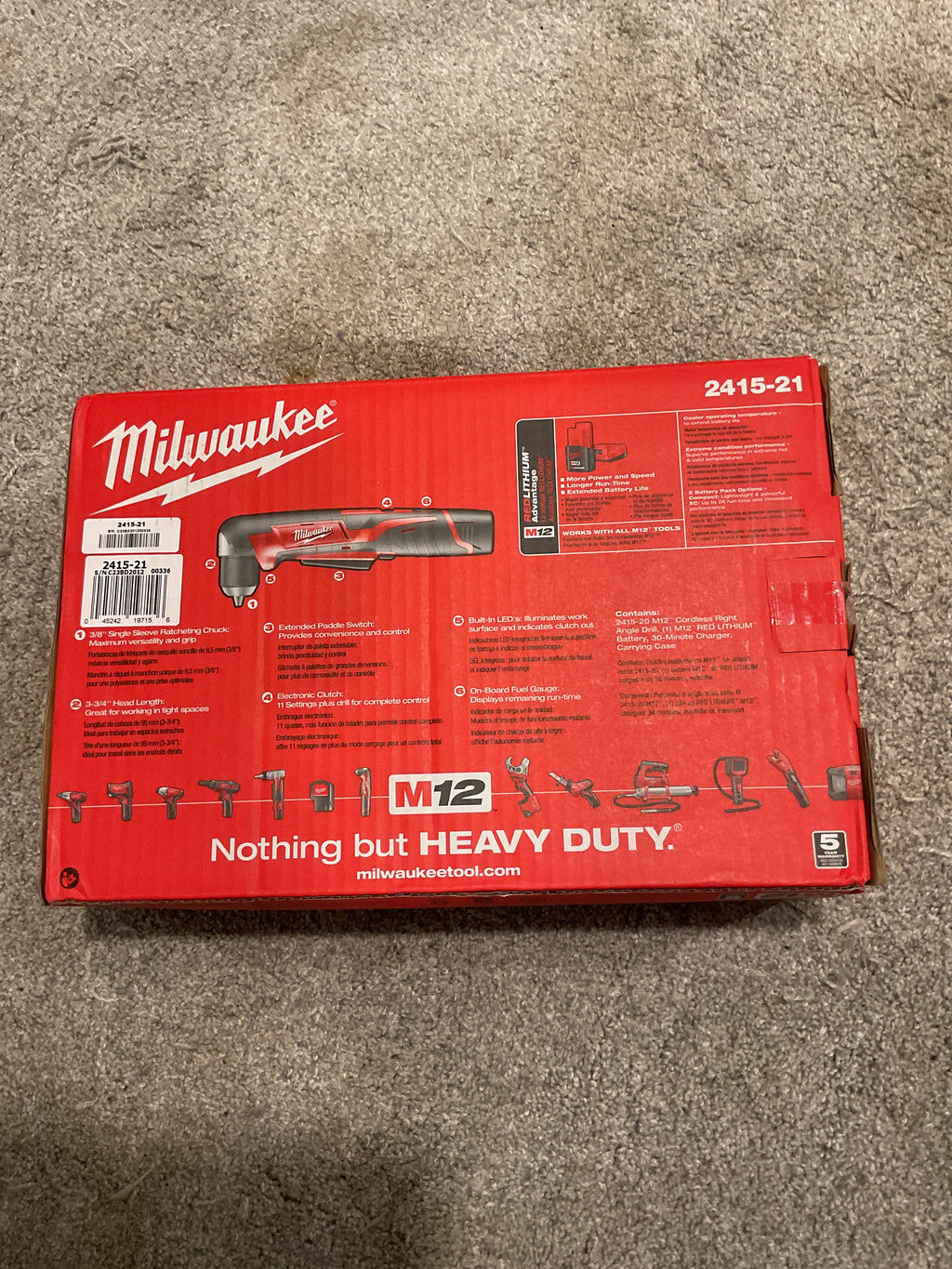 Milwaukee 2415-21 M12 3/8" Right Angle Drill/Driver Kit