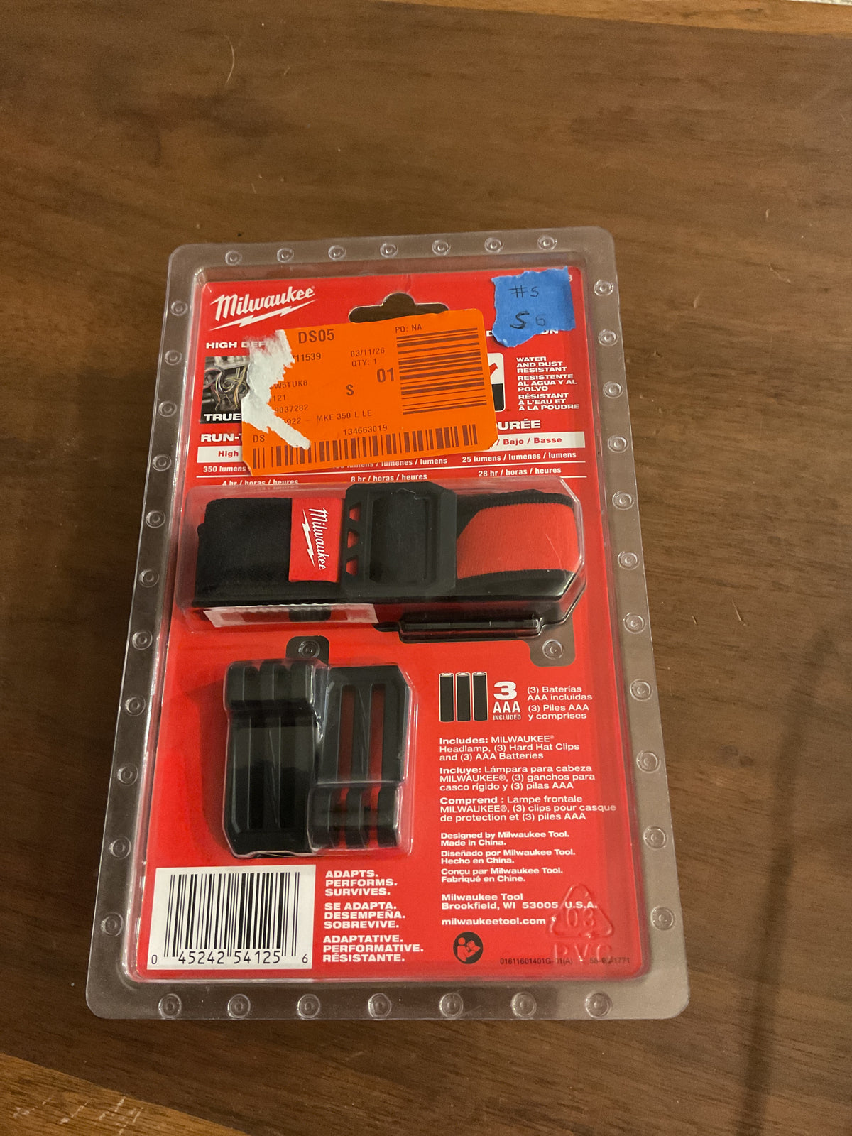 Milwaukee 2103 MSRP $39.99 350-Lumen LED Headlamp — New Factory Sealed