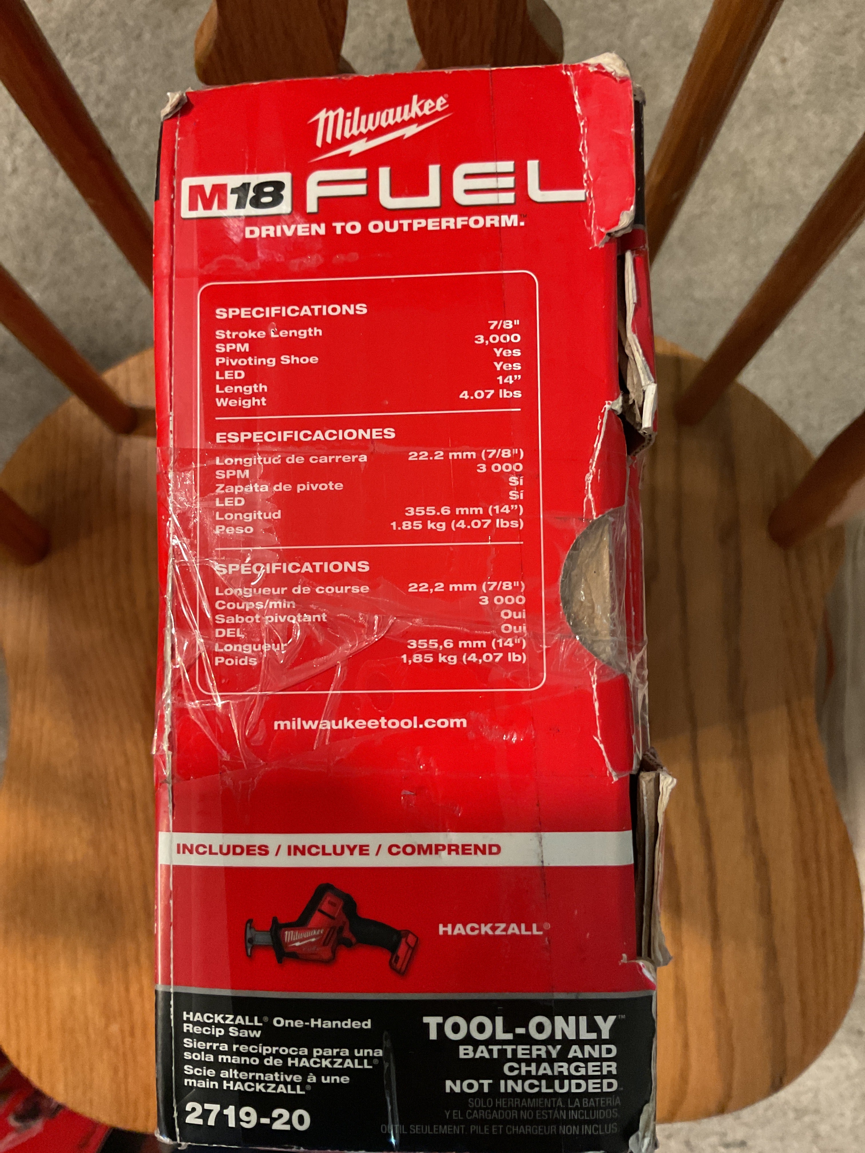 2719-20 — MILWAUKEE M18 FUEL HACKZALL - Tool Only