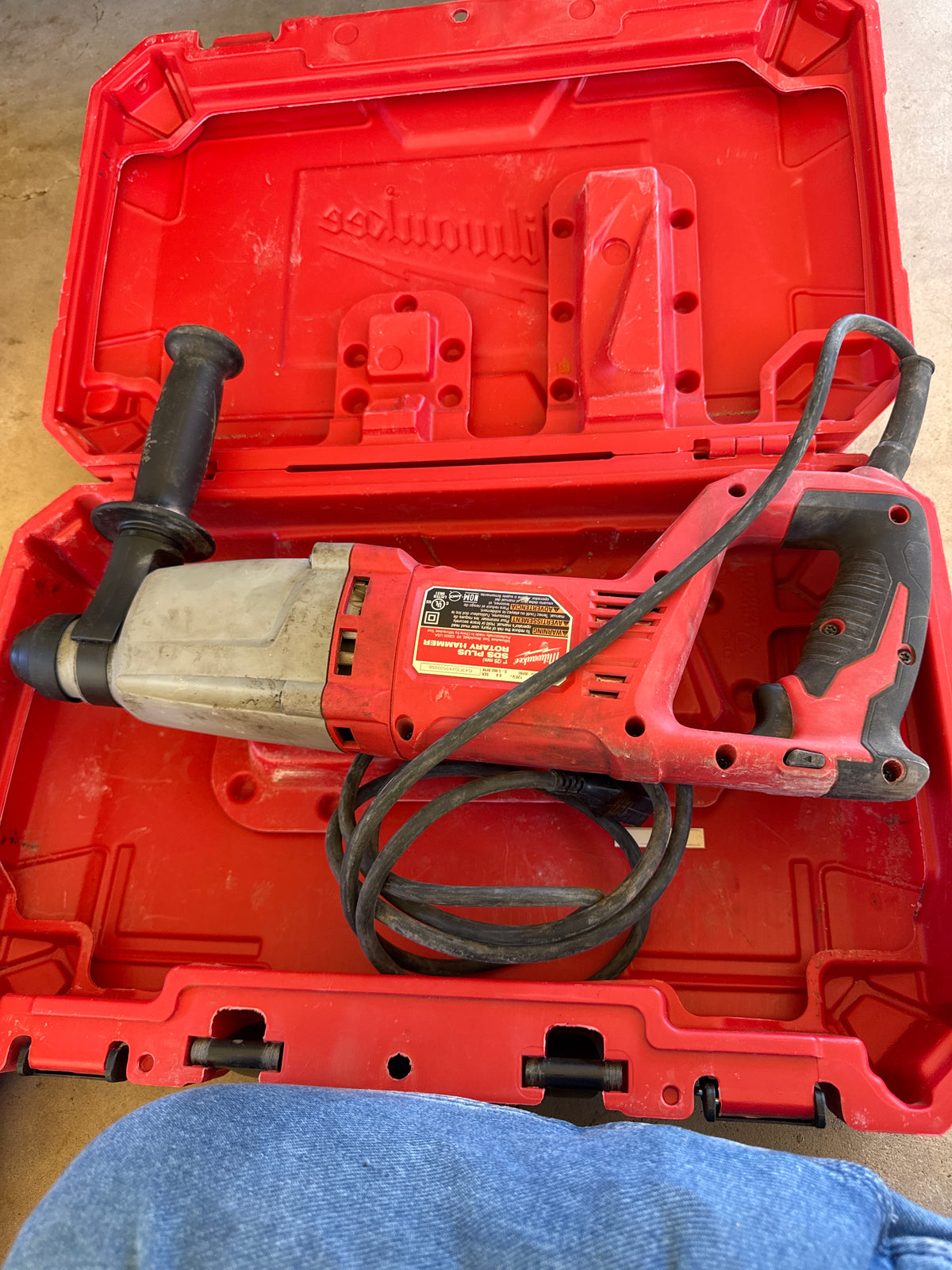 MILWAUKEE 5262-21 1" SDS Plus Rotary Hammer Kit w/ Hard Case, Corded — USED, Heavy Wear, Works