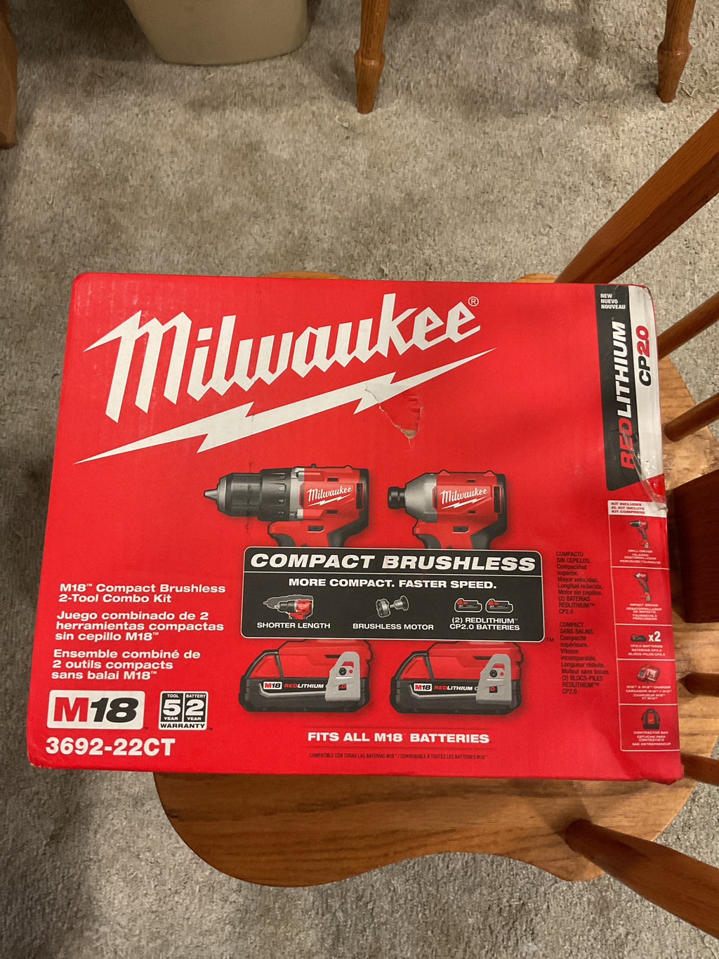 3692-22CT — MILWAUKEE M18 Compact Brushless Drill/Driver + Impact Driver 2-Tool Kit