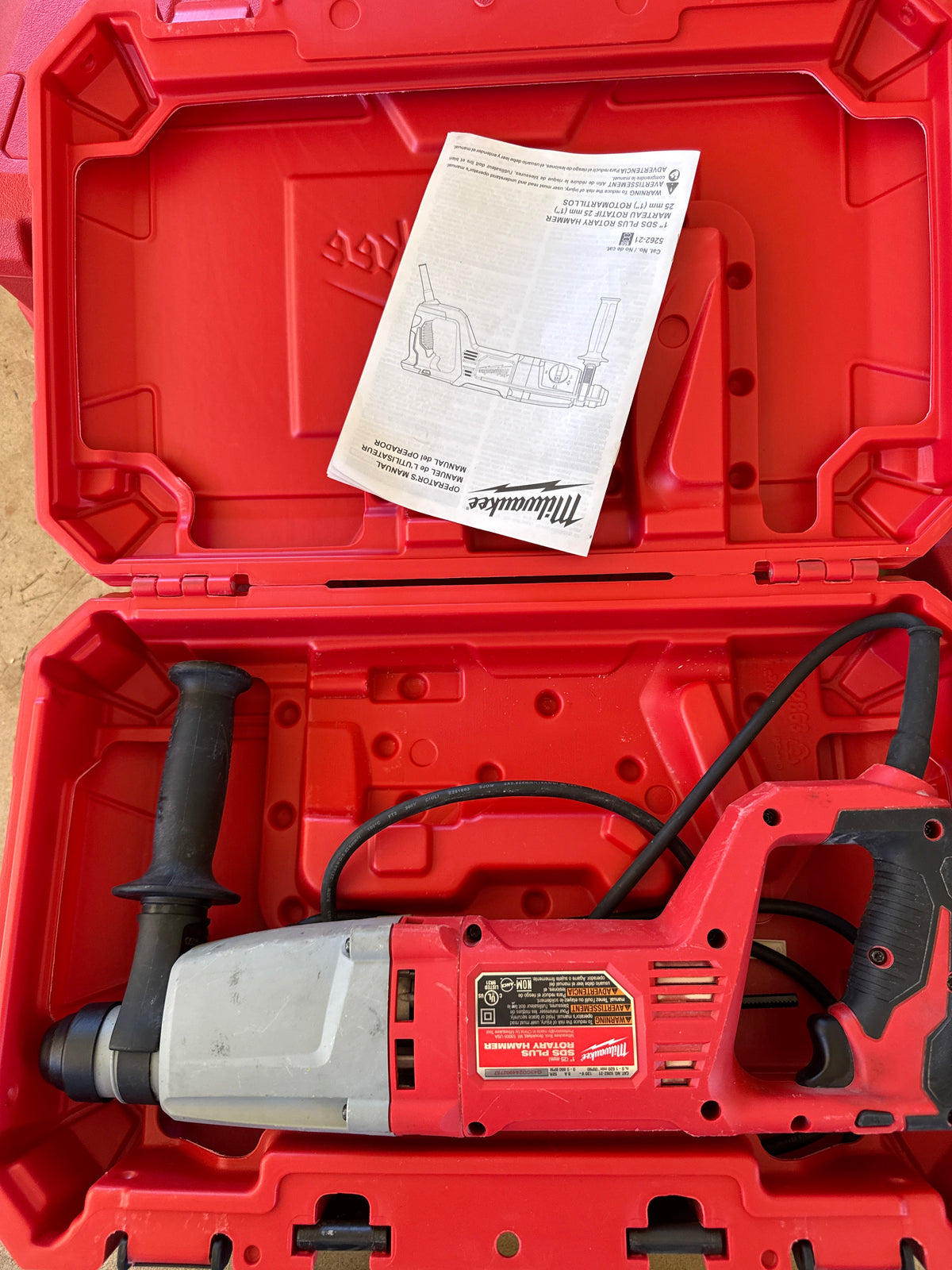 MILWAUKEE 5262-21 1" SDS Plus Rotary Hammer Kit w/ Hard Case, Corded — USED