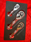 UNBRANDED JFK100 3 PC STUBBY RATCHET SET 1/4-INCH, 3/8-INCH, 1/2-INCH