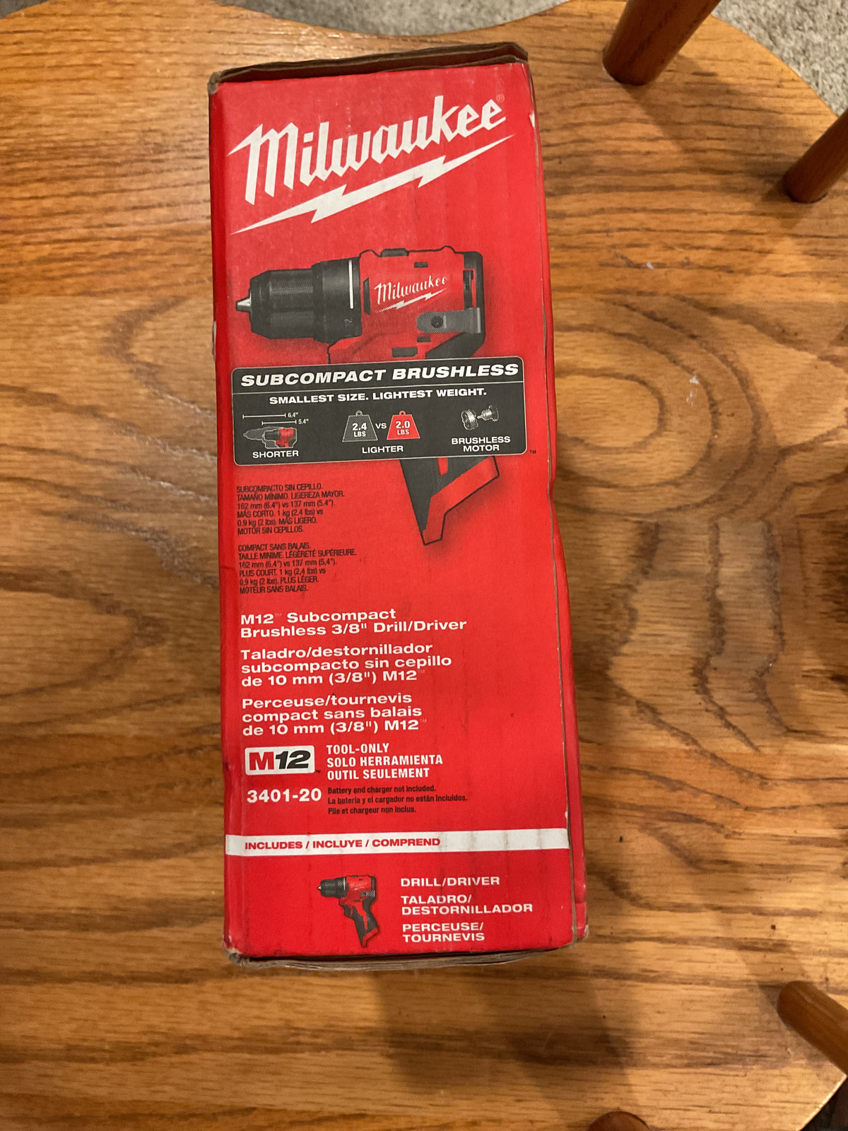 MILWAUKEE 3401-20 MSRP $119 M12 Subcompact Brushless 3/8" Drill/Driver - Tool Only