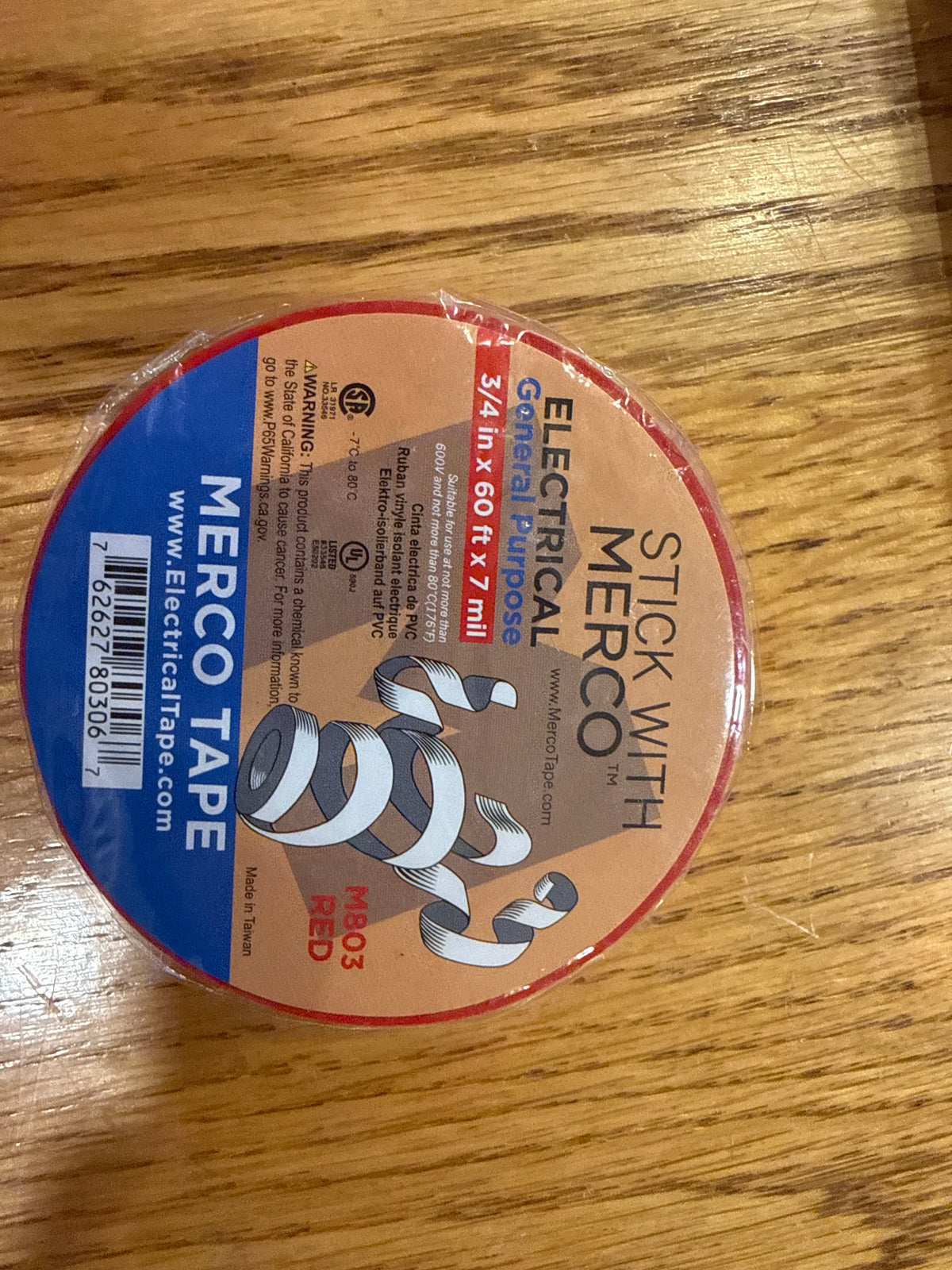 Merco Red Electrical Tape 3/4" x 60' x 7 Mil – NEW