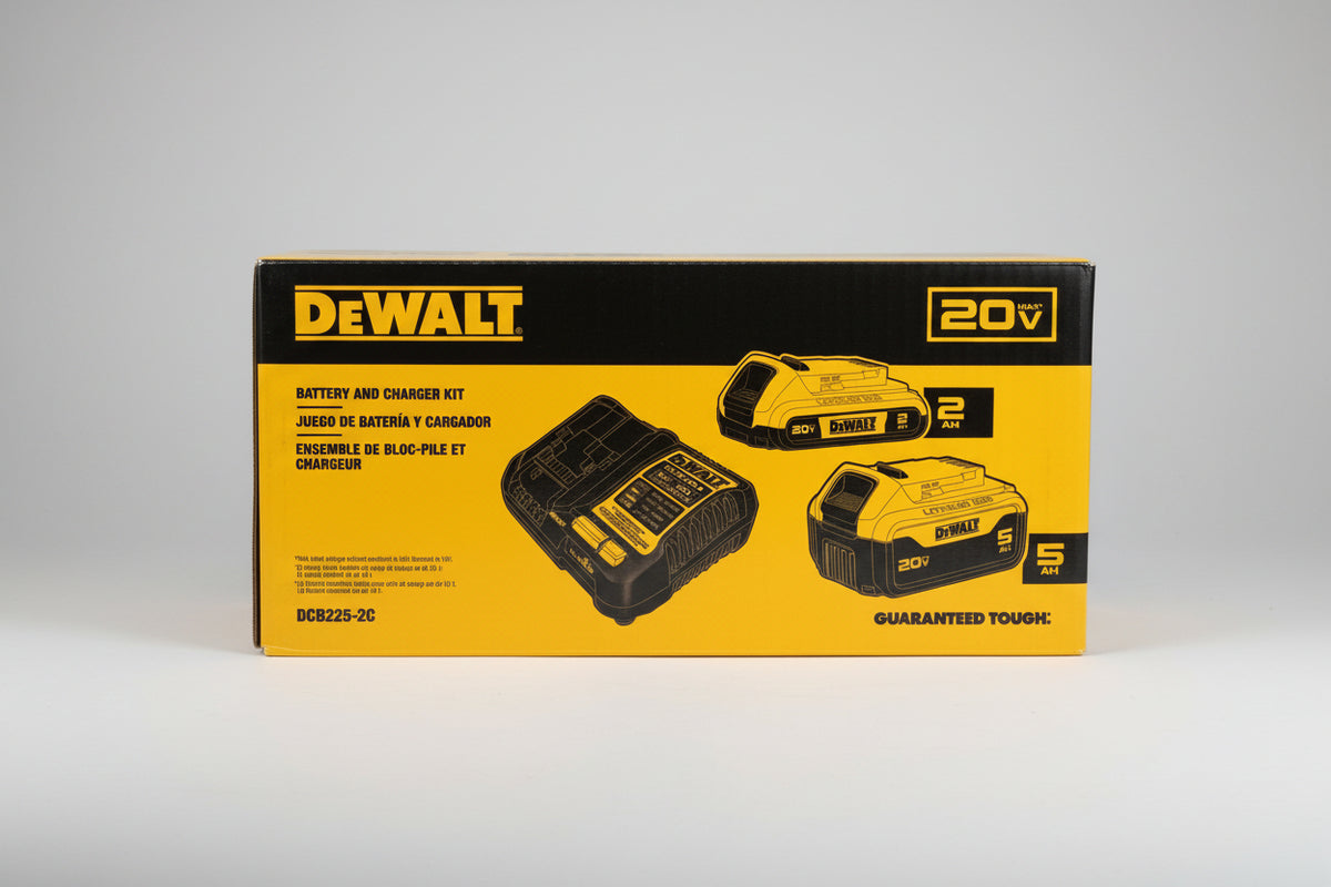 DeWalt DCB225-2C 20V MAX Battery Starter Kit — 5.0Ah and 2.0Ah Batteries with Charger