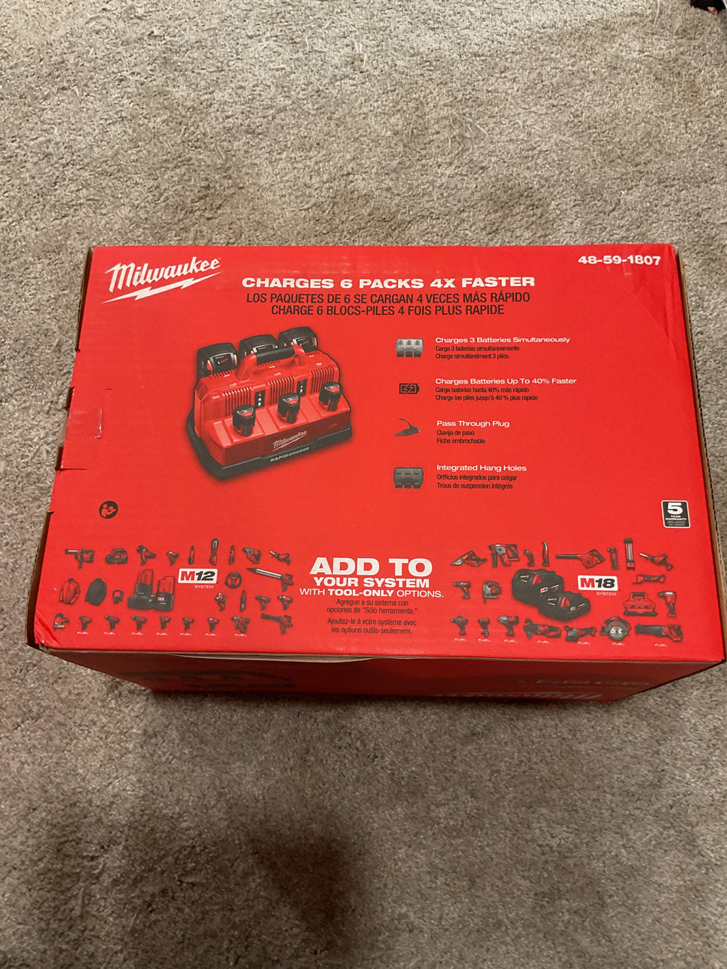 Milwaukee 48-59-1807 M18/M12 6-Port Rapid Charge Station