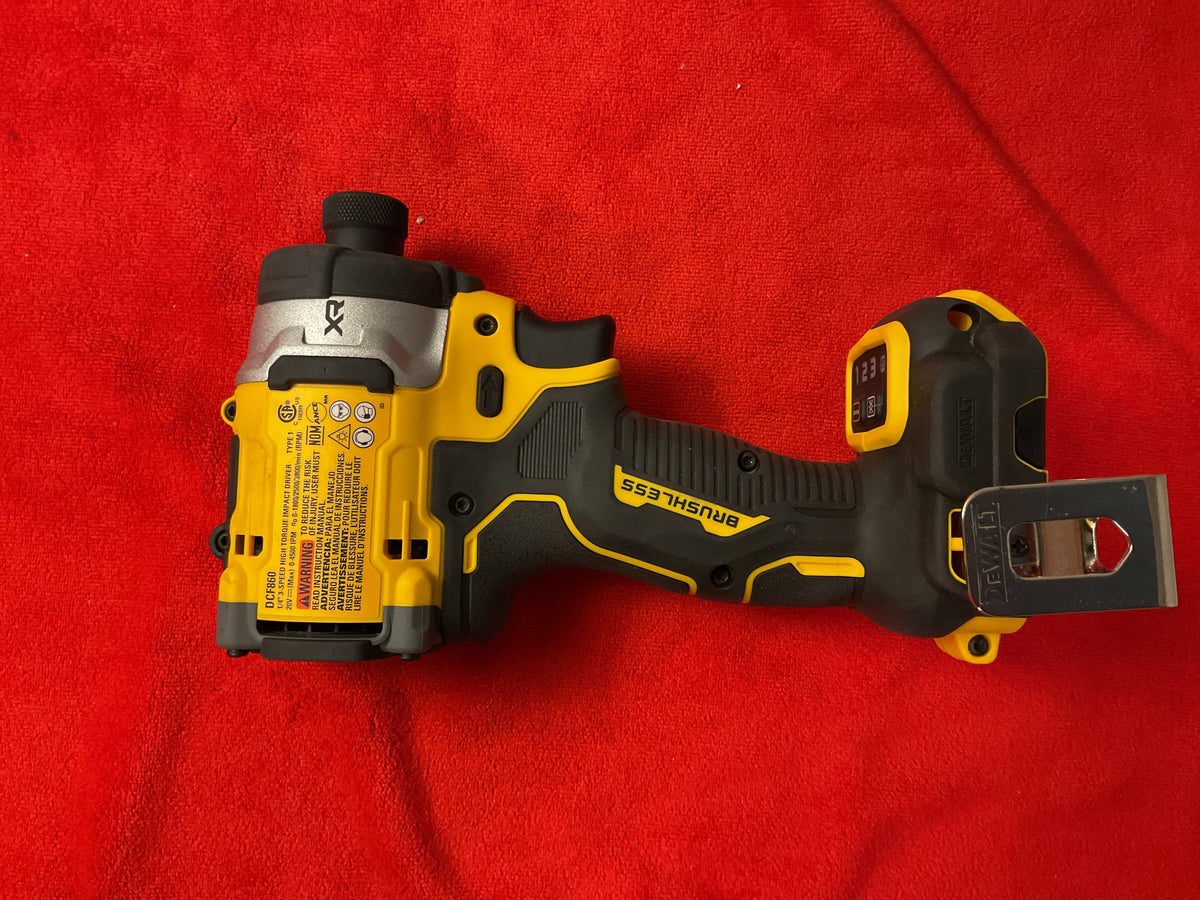 DEWALT DCF860 20V MAX XR Atornillador de impacto sin escobillas de 1/4 pulg. y 3 velocidades de alto torque — Caja abierta (PVP $199)