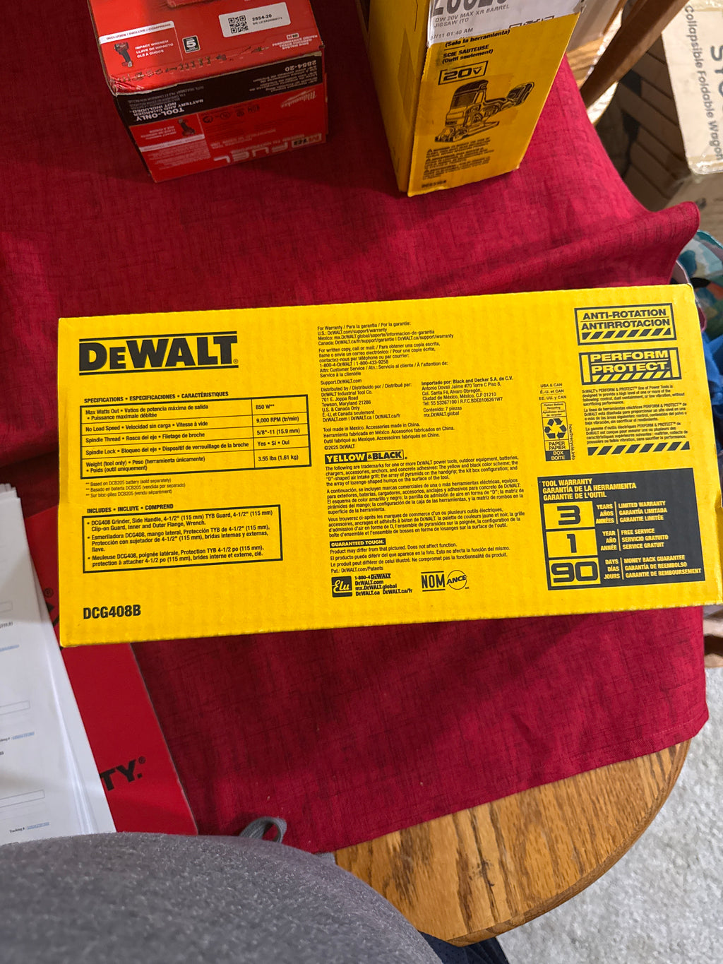 DEWALT DCG408B 20V MAX Brushless 4-1/2" Paddle Switch Angle Grinder – Tool Only