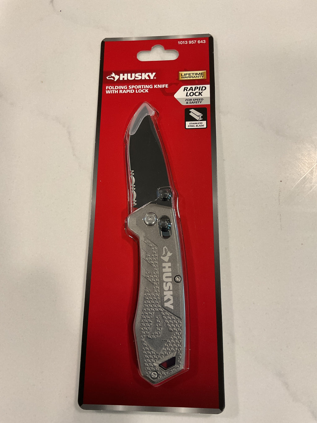 HUSKY 91629 Rapid Lock Folding Sporting Knife — NEW