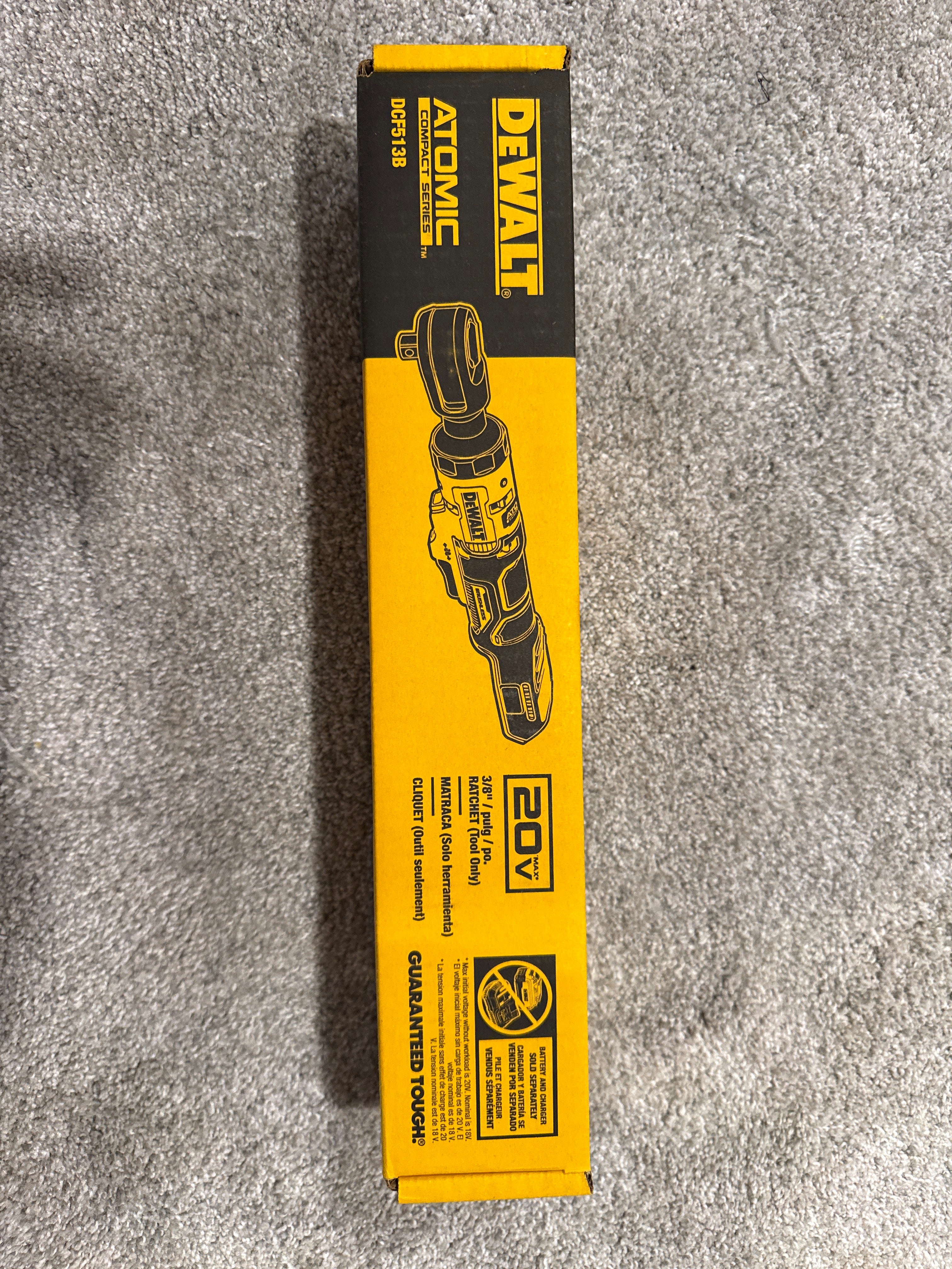 DEWALT DCF513B Llave de carraca ATOMIC 20V MAX sin escobillas, inalámbrica, de 3/8" (PVP $199)