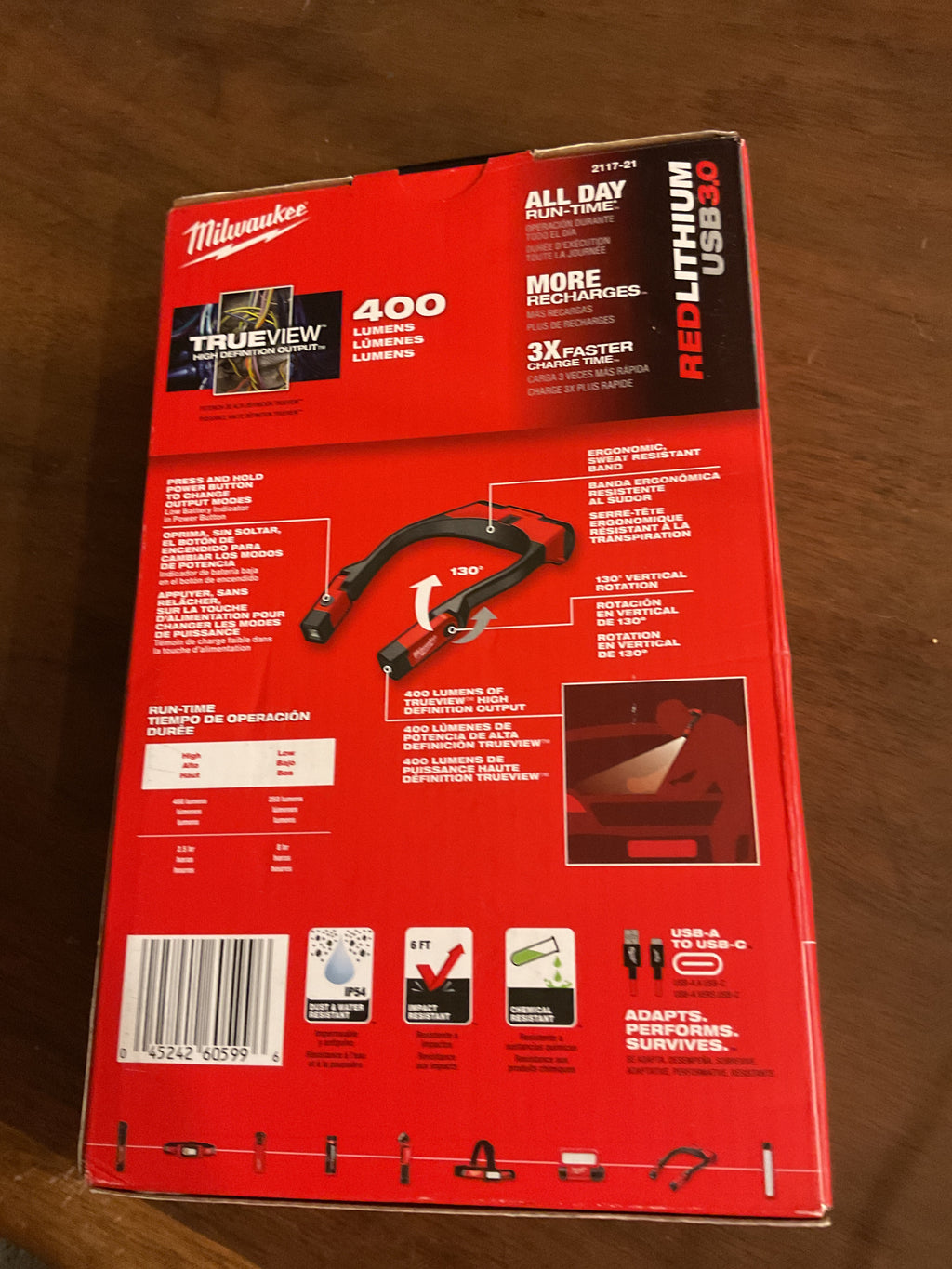 Milwaukee 2117-21 MSRP $99 REDLITHIUM USB 400L Rechargeable Neck Light – 400 Lumens