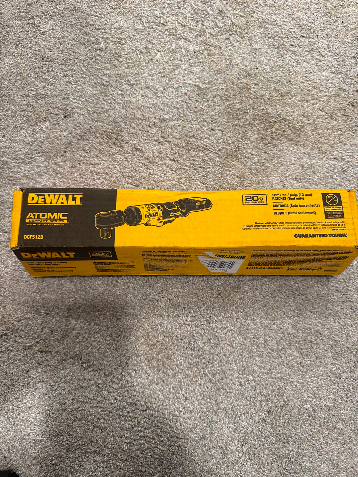 DEWALT DCF512B — 20V MAX ATOMIC Brushless 1/2" Ratchet — New in Box, Tested