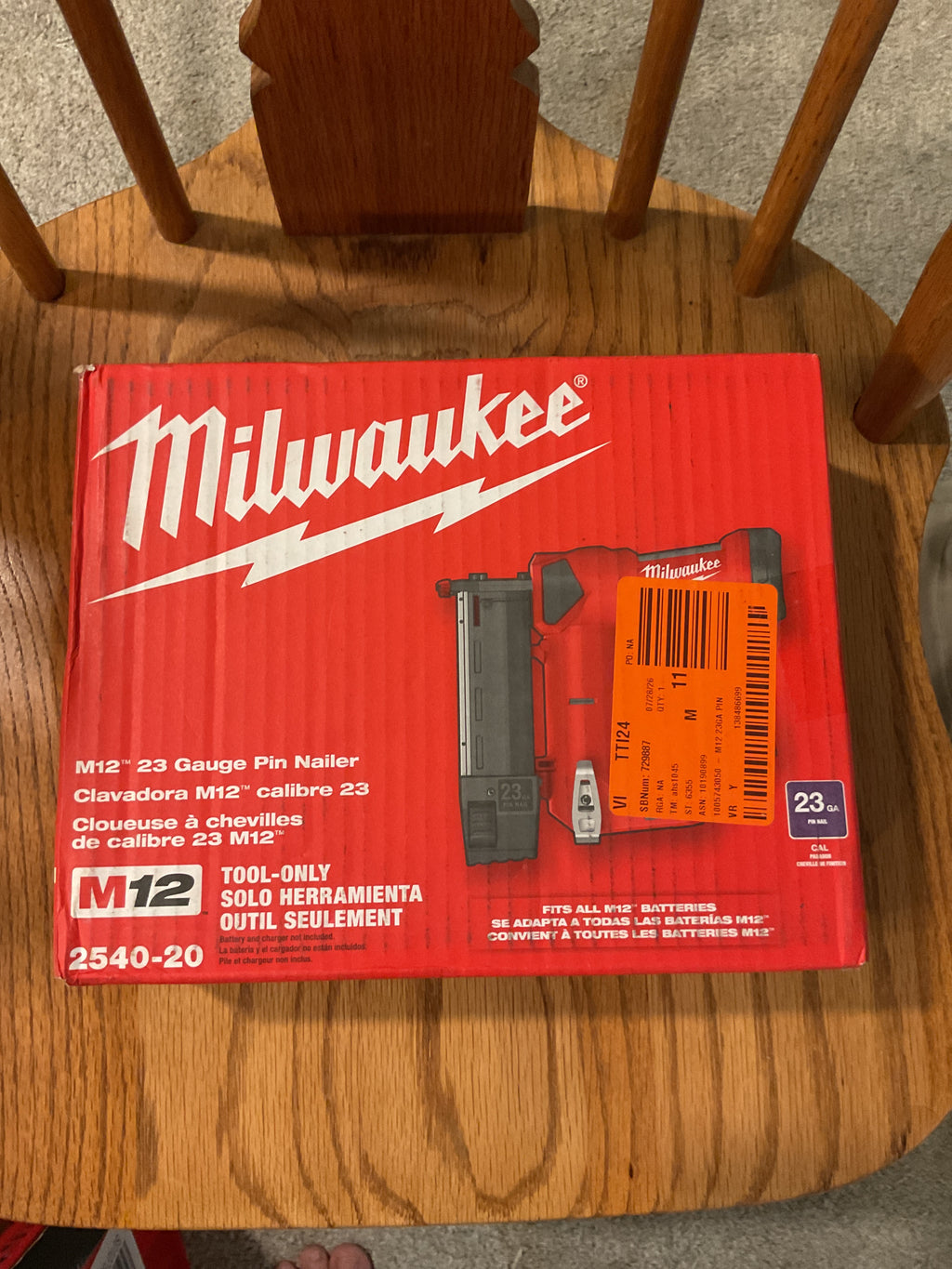 2540-20 — MILWAUKEE M12 23-Gauge Pin Nailer - Tool Only