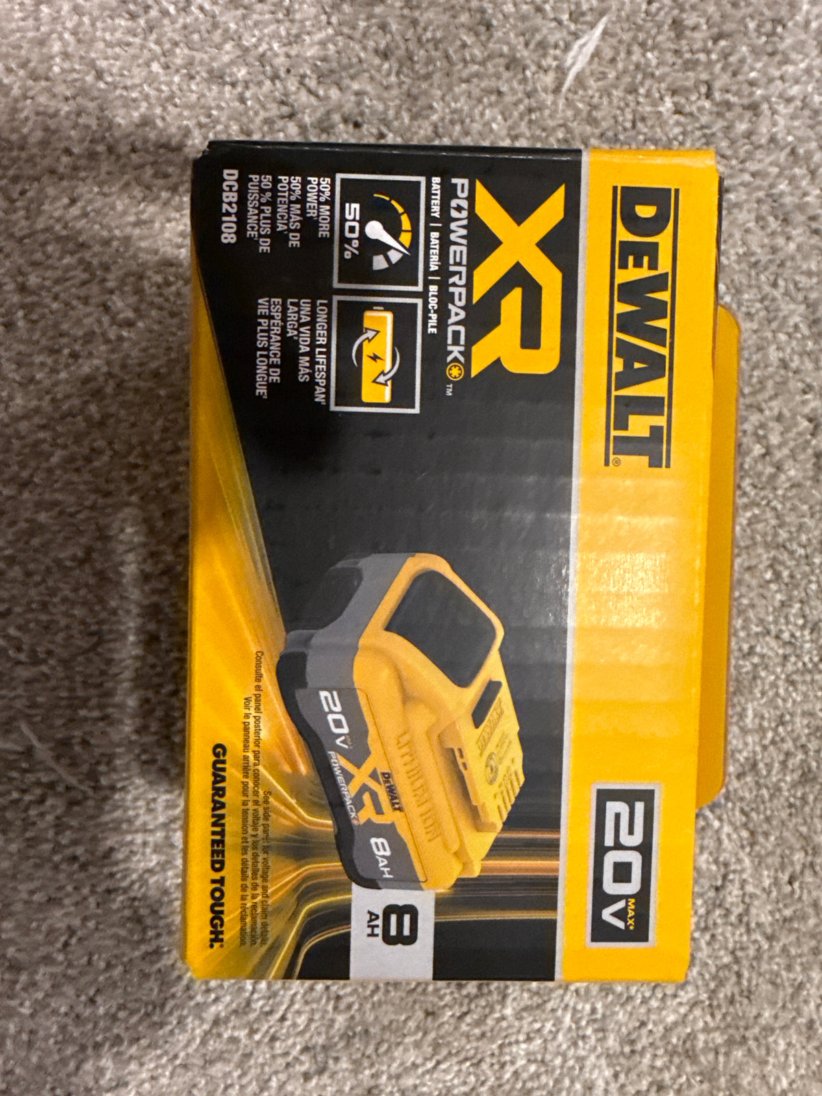 DEWALT DCB2108 20V MAX XR 8Ah Lithium-Ion Battery (MSRP $249)