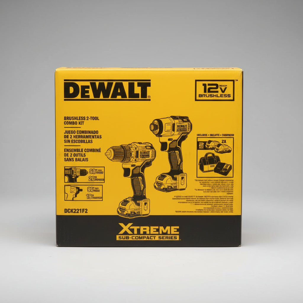 DEWALT DCK221F2 XTREME 12V MAX Brushless Drill & Impact Driver Combo Kit