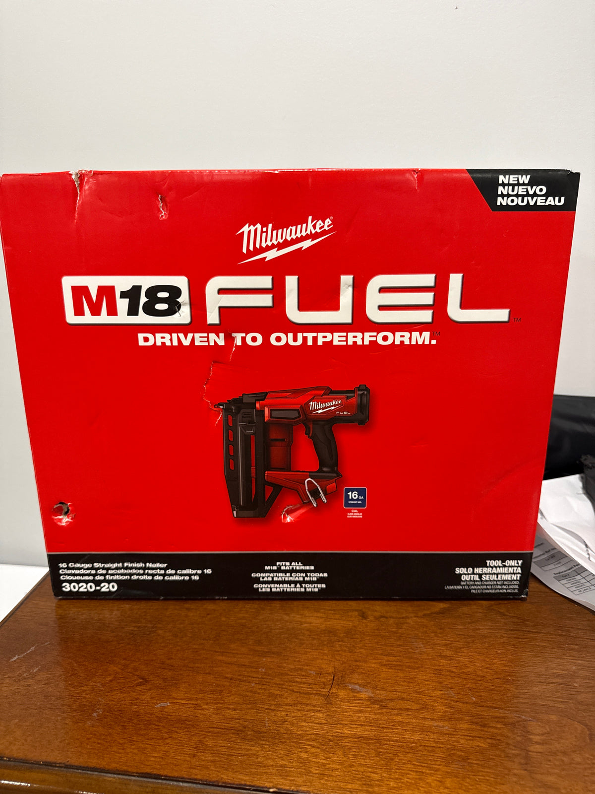 MILWAUKEE 3020-20 M18 FUEL Gen II 16-Gauge Straight Finish Nailer - Tool Only — New in Box